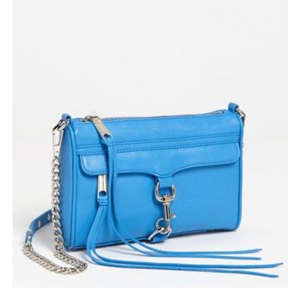 Rebecca Minkoff | Blue Convertible Crossbody Bag with Silver Hardware - Picture 2 of 9